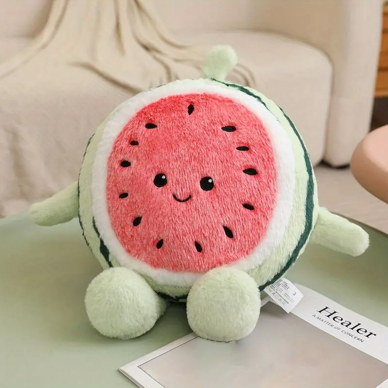 30cm/11.81in Unisex Wacky Watermelon Stuffed Toy, Hilarious Walking Fruit with Arms & Legs, Summer-Themed Gag Gift