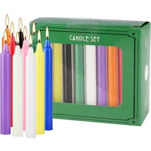 Set of 20 Multicolor & Chime   Mini Taper Candles for Rituals, Prayer, Birthdays, Meditation,  - 4 Inch Tall, Unscented. (Multicolor, 20 (Pack of 1))