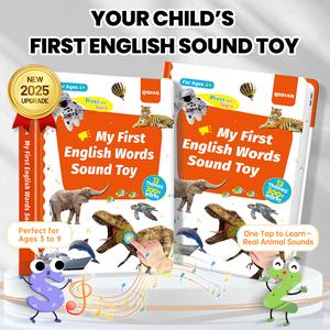 My First English Words Sound Book,2025 Upgraded 1–6 Years,300+ Words,13 Learning Themes.Talking Book Interactive Educational Toy Montessori Learning for Toddlers Preschool Kids.