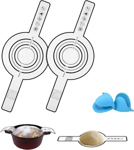 2 Pieces Silicone Baking Mat for Dutch Oven Bread Baking Non-stick Baking Mat with 2 Pcs Silicone Oven Mitts