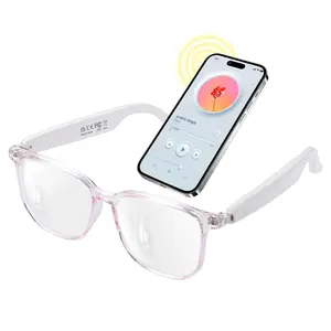 Unisex smart glasses with Bluetooth, audio and microphone, smart touch, clear open-back sound quality, remote camera control, ultra-lightweight and comfortable design, suitable for work wear.