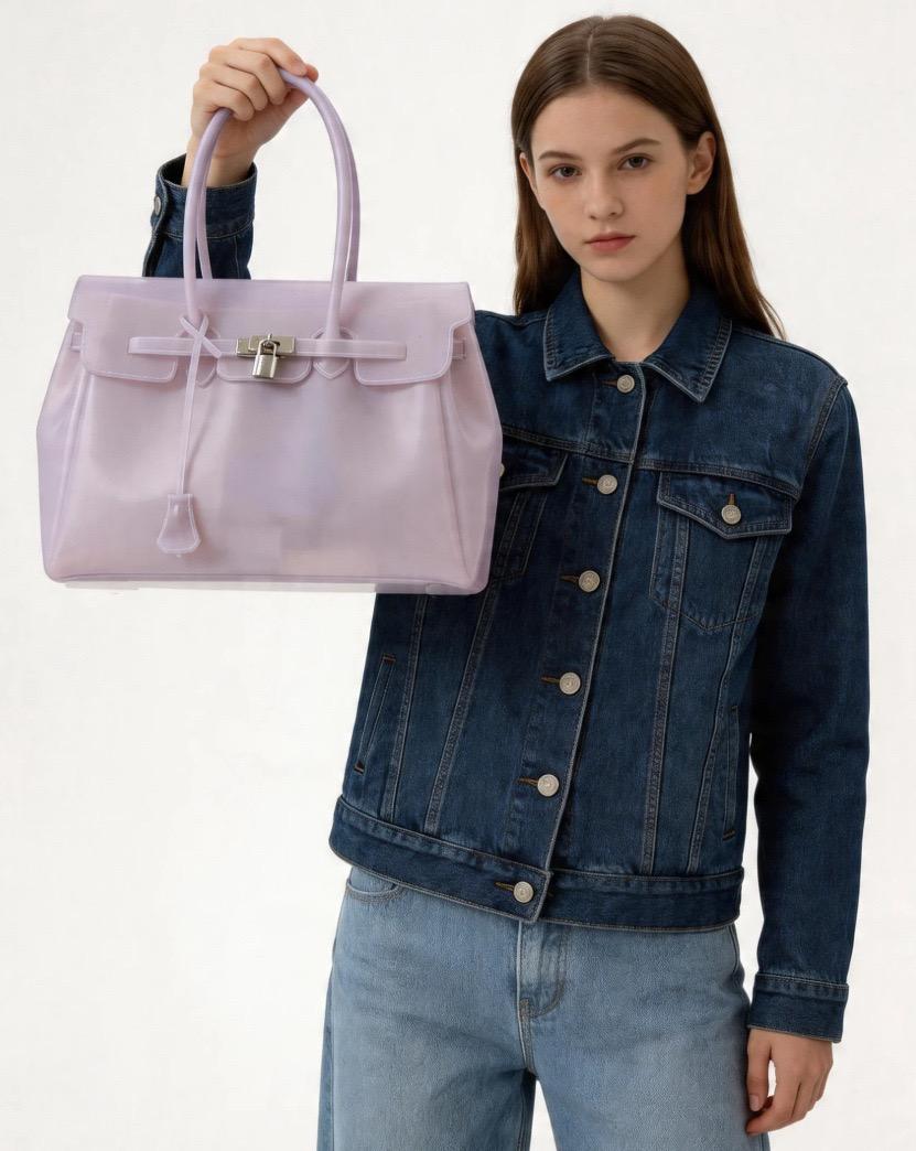 Handbag, TPU transparent jelly bag, shoulder bag, tote bag.