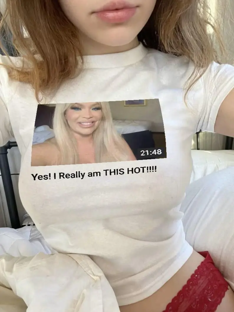 Trisha Paytas Baby Tee Trashy Bimbo Shirt, Iconic Y2K Aesthetic Vintage 90s Baby Tee, Trisha Paytas Crying Trashy Y2K Coquette Bimbocore Top