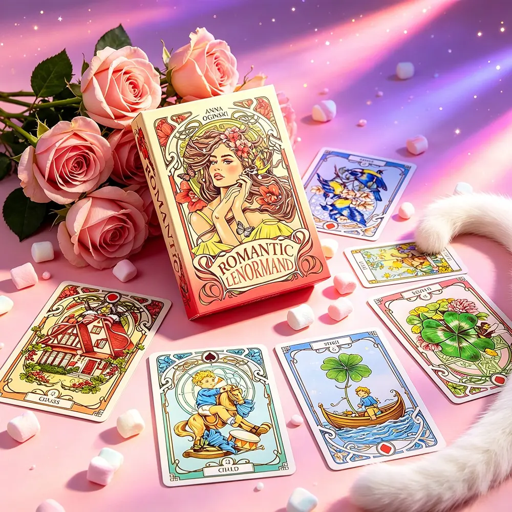 37 Oracle Cards, Romantic Lenormand Deck, English & Russian Versions, Dual Language, Secret Garden Tarot, Mystical Fortune-Telling Cards, Card Reading, Predictions, Card Reading Experience, Party Gifts, Birthday Present, Surprises