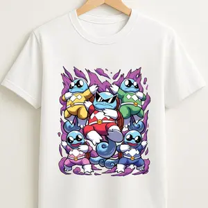 Youth and Adult "Squirtle Squad" T-shirt, comfortable PKM anime T-shirt, gift for women and men, Gildan and Comfort Colors L
