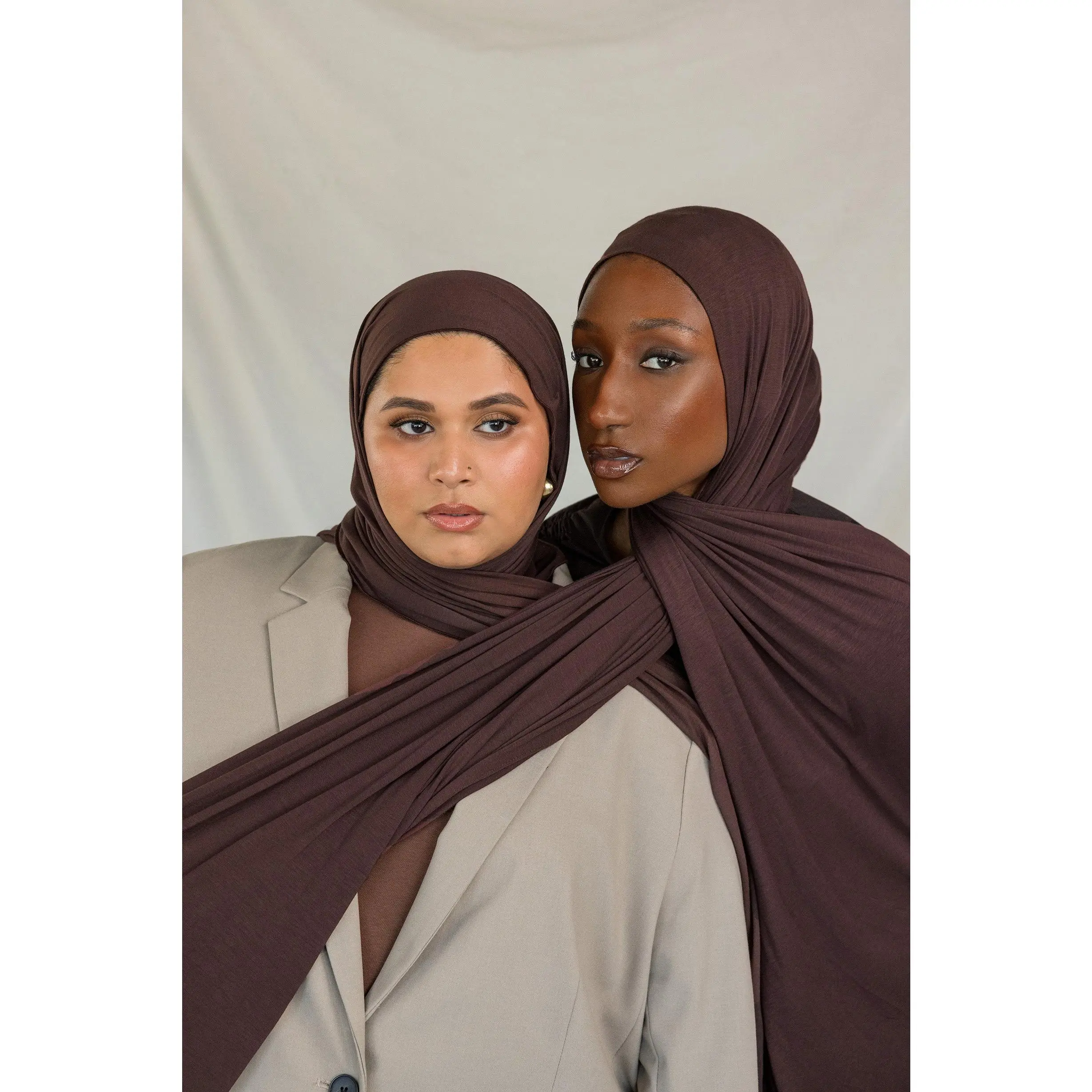 VELA Espresso Jersey Lite Hijab - Lightweight, Breathable, Wrinkle-Resistant Modesty Scarf with 4-Way Stretch, Modern