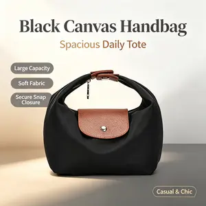 Minimalist Crescent Bag for Women, Lightweight Soft Nylon Shoulder Purse with Adjustable Strap, Fashion Casual Daily Wear Handbag