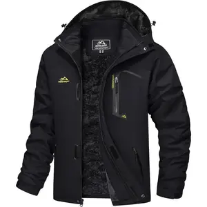 Men's Winter Ski Snow Jacket, Water-Resistant Warm Fleece-Lined Parka Raincoat with Hood & Multi-Pockets, All-Season Outdoor Functional Men's Outerwear