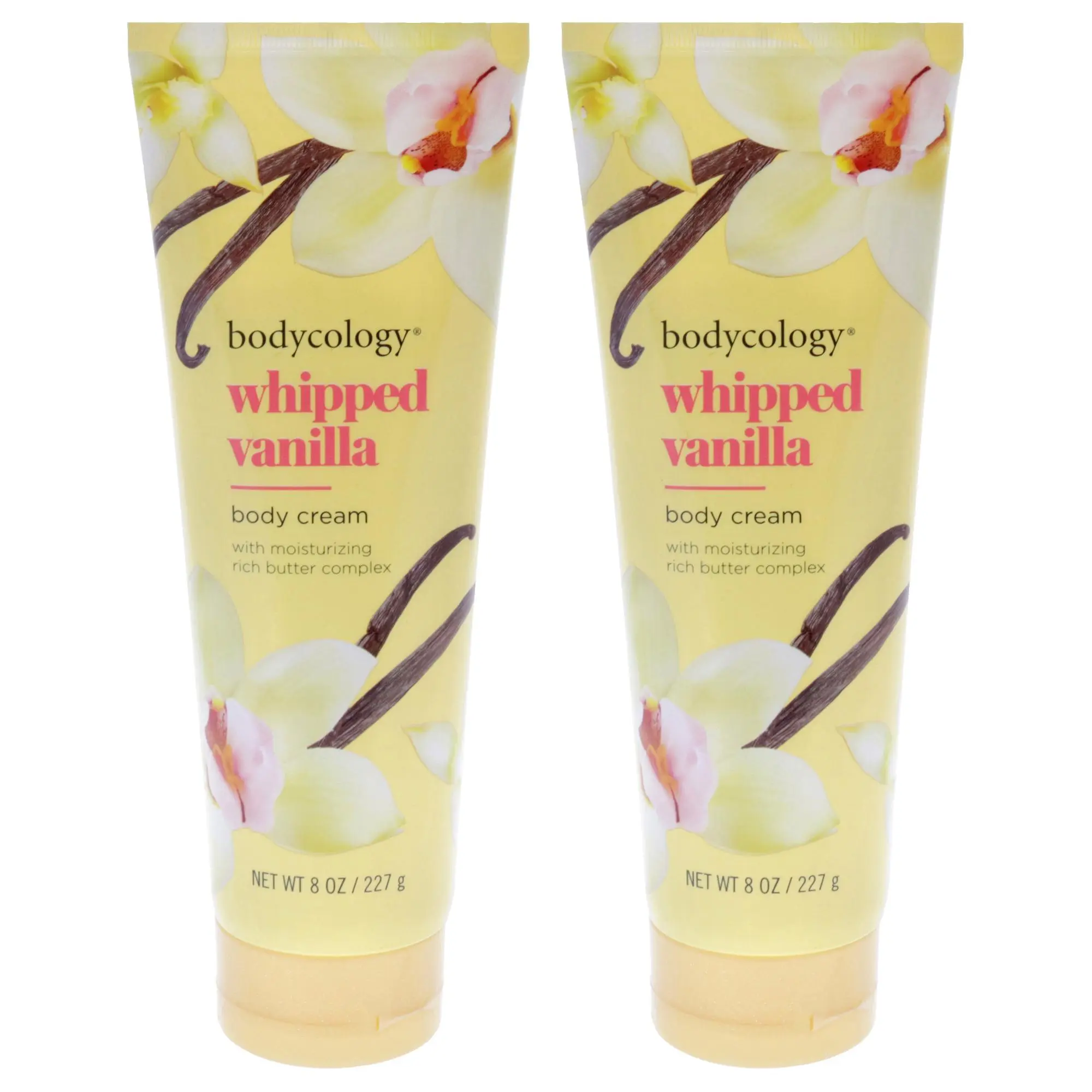 Bodycology Whipped Vanilla Scented Moisturizing Body Cream for Women, 8 oz, Pack of 2, Daily Soothing Body Care Product, Hydrating