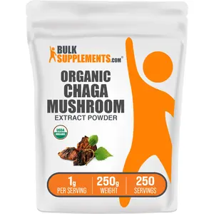 BulkSupplements - Organic Chaga Mushroom Extract Powder - Immune - Anti-Inflammatory - 250g - 1g per Serving