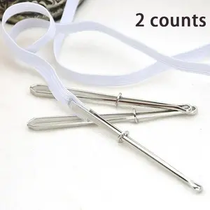 2pcs Elastic Cord Rope Threader Clip, Household Drawstring Tool, DIY Sewing Tool For Trouser Belt, Sewing Supplies Crafts