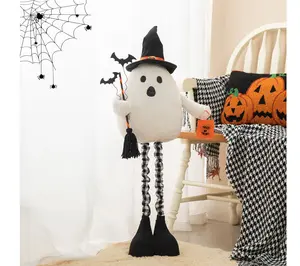 Glitzhome 38"H Lighted Halloween Fabric Ghost Standing Decor
