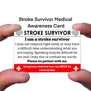 Stroke Survivor Medical Awareness Card for Wallet or Lanyard - Stroke Victim Card