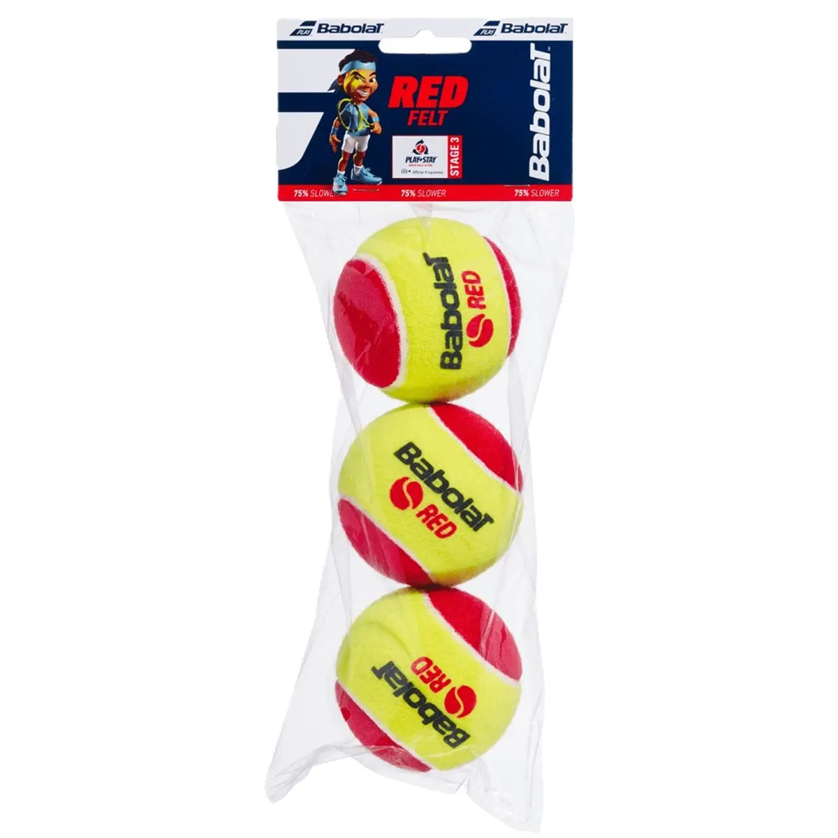 Babolat Kids Red Felt Tennis Balls - Bag (3 Balls)