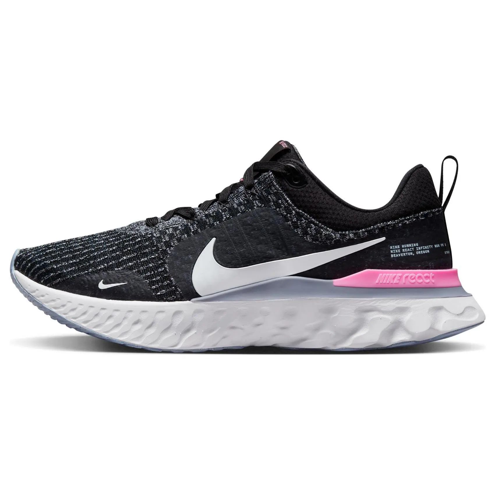 Nike React Infinity Run Black Football Grey Pink Cushioned Low Top Running Shoes Men's DZ3014-001