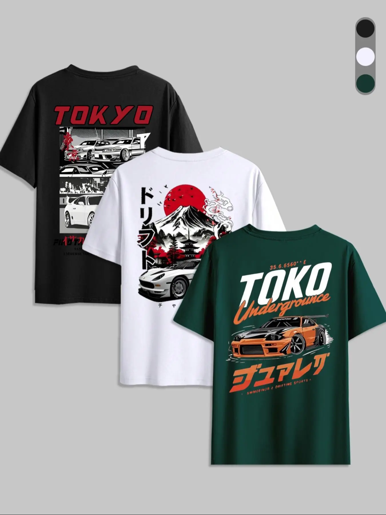 Men's Car Print Short Sleeve Graphic Tee, Regular Fit Casual Round Neck T-shirt for Summer, Men's Top for Daily Wear, Tropical, Streetwear, Casual Trendy Tee, Casual Streetwear Tops