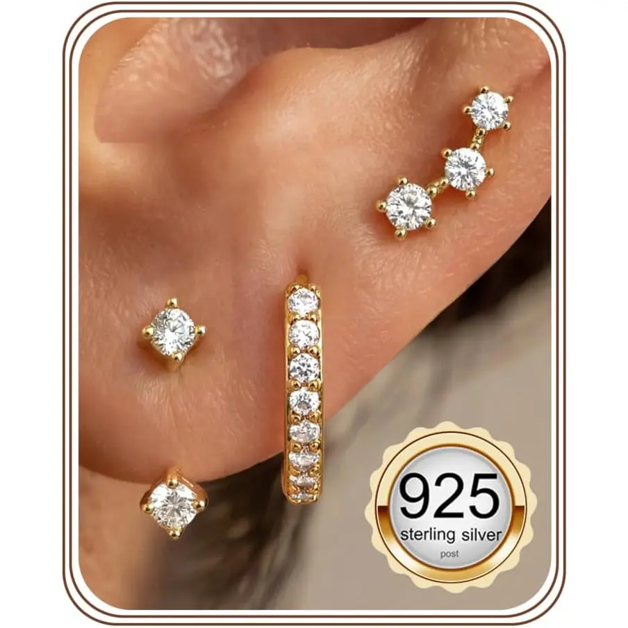 Sterling Silver Earrings for Women Hypoallergenic Stud Hoop Earring
