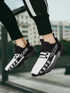 Men's Flyknit Air-Cushion Sneakers, Breathable & Shock-Absorbent Thick-Soled Heightening Athletic Casual Shoes, Suitable for Daily Casual Wear