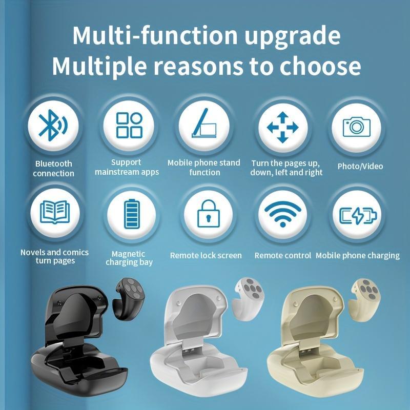 Multifunctional Phone Ring Remote Control - Capture life moments with camera control, e-book browsing and convenient phone management