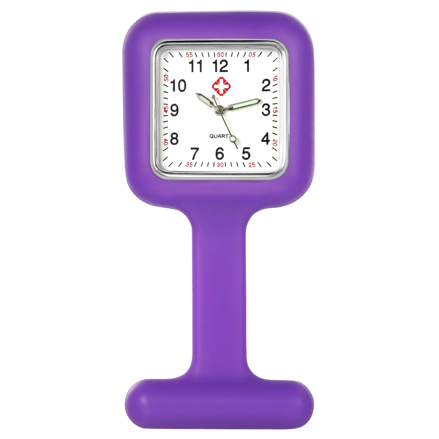 OIDEA Geometric Fob Watch for Nurses, Modern Square Silicone Case with Quartz Movement, Lightweight and Shock-Absorbing Pin-On Watch for Healthcare Professionals, Geometric Pocket & Fob Watches