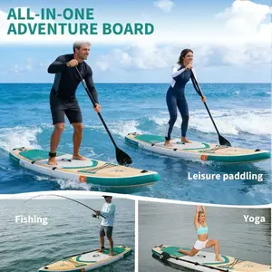 Stable Ultra-Light Rise Up Paddle Board for Adults, Inflatable SUP with Extra Wide Non-Slip Deck, Superior Paddle, Pump & Carry Bag, Full Accessories Kit, Ideal for Beginners, Fishing, Racing, Water Yoga, All Skill Levels