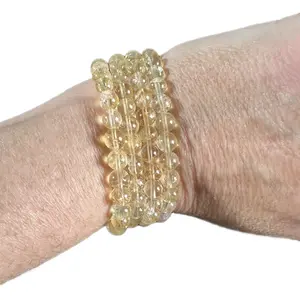 Citrine high quality 6mm beads stretch bracelet