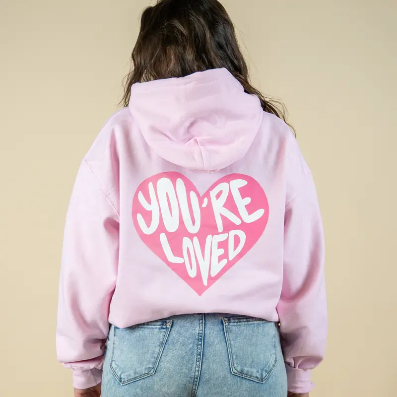 SAD Stay Another Day PINK HEART 2026 Exclusive You're Loved Mental Health Awareness Valentines Day Unisex Hoodie for Men & Women