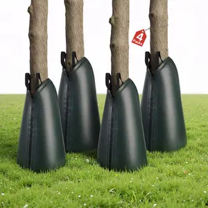 VEVOR 20 Gallon Tree Watering Bags, 4 Pack 3-4 Hours Slow Release Gator Bags for Trees, Heavy Duty PE Tree Drip Irrigation Bag with Zipper, Durable Reusable Deep Root Shrub Watering Bag