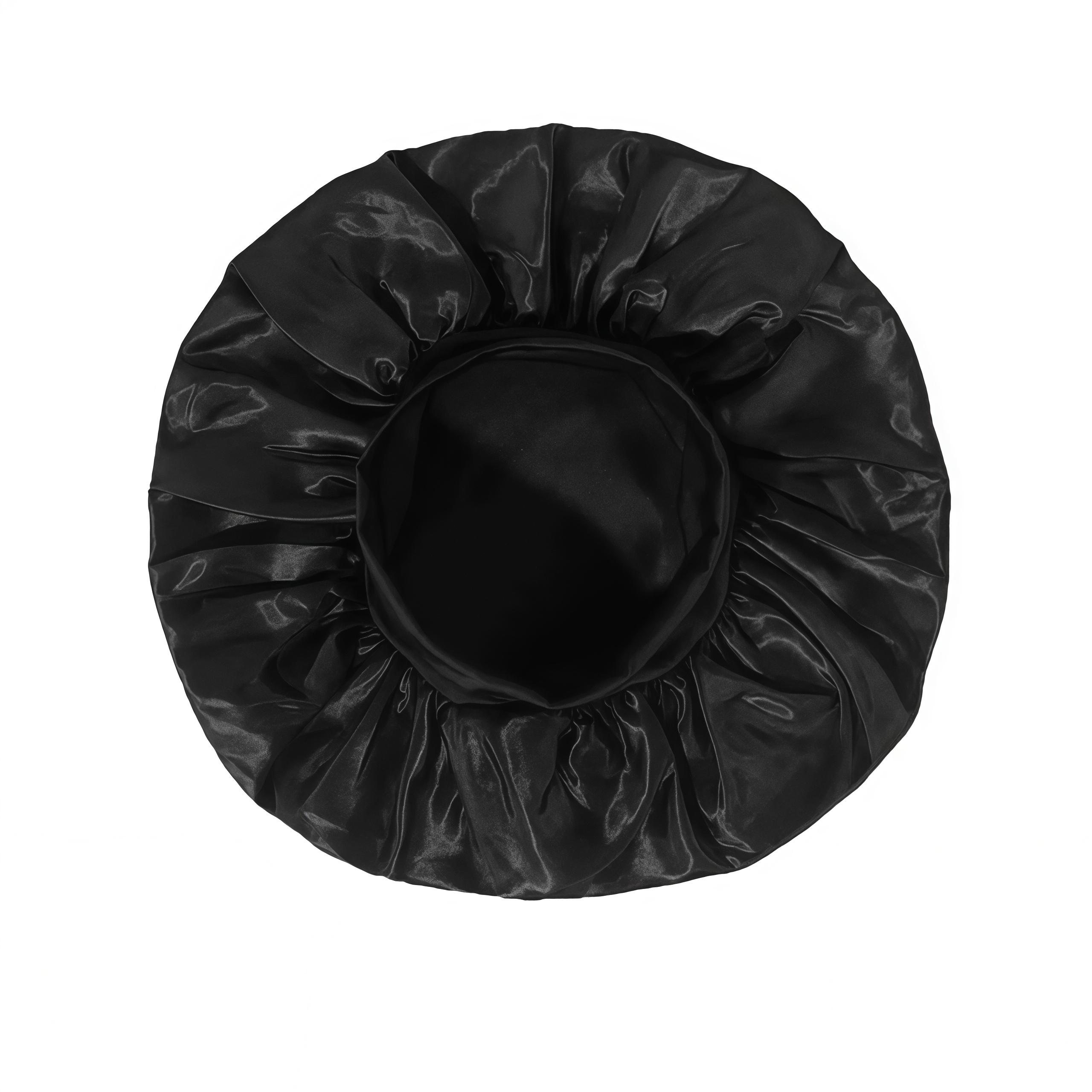 LEFGODY Women's Satin Wide Brim 1-Size Sleep Cap, Elastic Band Hair Wrap for Curly Hair, Multi-Use Shower Cap, One Size tiktokshopspringglowup