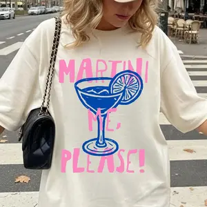 Comfort Colors Martini Me Please Shirt, Retro Cocktail Lover Tee, Girls Night Out Party Apparel, Aesthetic Happy Hour Graphic Shirt