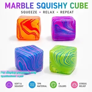 2 pcs Fidget Toys Squishy Stress Cube, Soft Sensory Fidget, Stress Balls for Adults Kids Squishies Anxiety Relief, Ice Cube Squishy Sensory Toys for Kids with Autism, Fidgets for Classroom Prizes Party Favors Toys, Squishable Sensory Play
