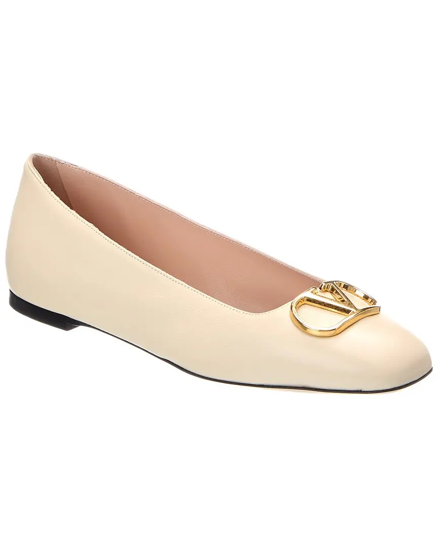 Valentino VLogo Signature Leather Ballerina Flat