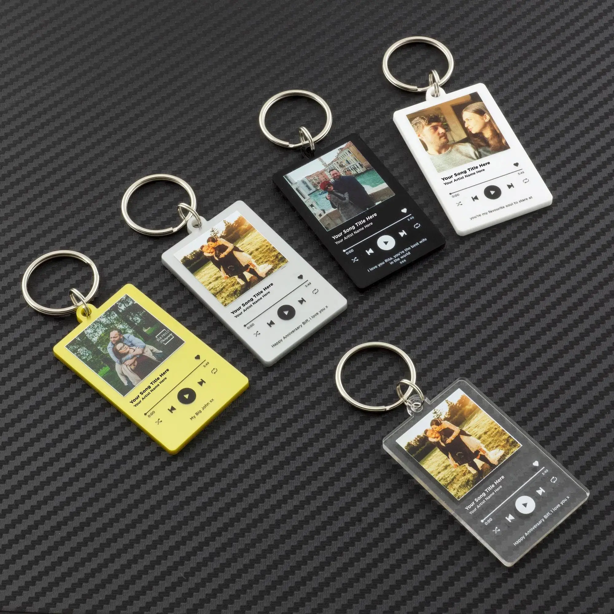 Song Keychain Personalised Album Style Keyring Music Boyfriend Girlfriend Valentines Music Love Birthday Wedding Christmas