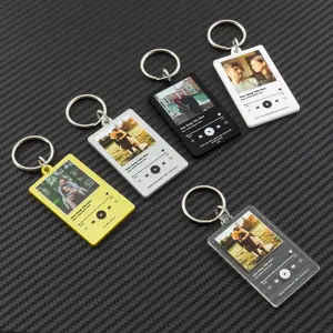 Song Keychain Personalised Album Style Keyring Music Boyfriend Girlfriend Valentines Music Love Birthday Wedding Christmas
