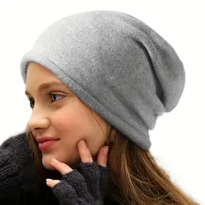 1pc Cashmere Beanie - Lightweight Stretchy Unisex Winter Hat, Soft Warm Slouchy Beanie for Women & Men, Hand Washable Travel-Friendly Cold Weather Accessory, Beanie, Stylish Warmth, Outdoor Warmth, Casual Headwear, Cozy Material, Outdoor Enthusiasts