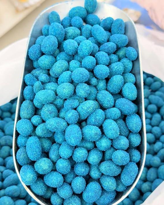 Blue Raspberry Gushies - Sweet and Tangy Candies - 6 oz Container - Candy t