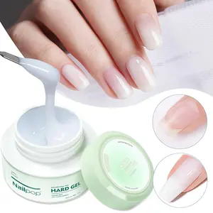 30g Nailpop Builder Hard Gel 5-in-1 Nail Extension Shaping Gel No Wipe Milk Color for Beginners/Salon Polish Nail Art