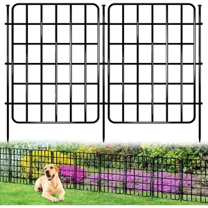 13ft x 17in Garden Fence  Barrier, 12 Panels No Dig Fence Border, Rustproof Metal Decorative Garden Fence with Ground Stake, Flower Bed Edging Border for , , Outdoor Yard Patio Decor