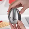Kitchen Timer Stainless Steel Egg Shape 60 Minutes Mechanical Alarm Clock Cute Kitchen Egg Timer Timers for Cooking