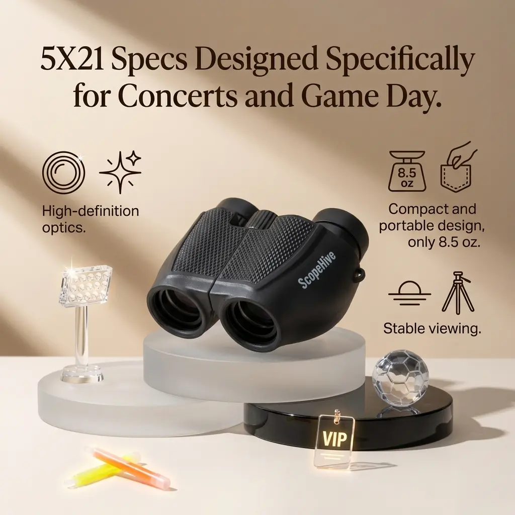 5X21 Unisex Compact Outdoor Binoculars - Lightweight, Stable, Bright Travel Accessory for Sports, Concerts, Camping, Hiking, Camping Supplies Camping Binoculars Hiking Essentials Camping Supplies Camping Equipment