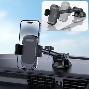 Car Phone Holder Mount360° SwivelTelescopic PoleDashboard  SuctionSecure HoldAdjustable ViewStable GripEasy InstallUniversal Fit for Most Phones