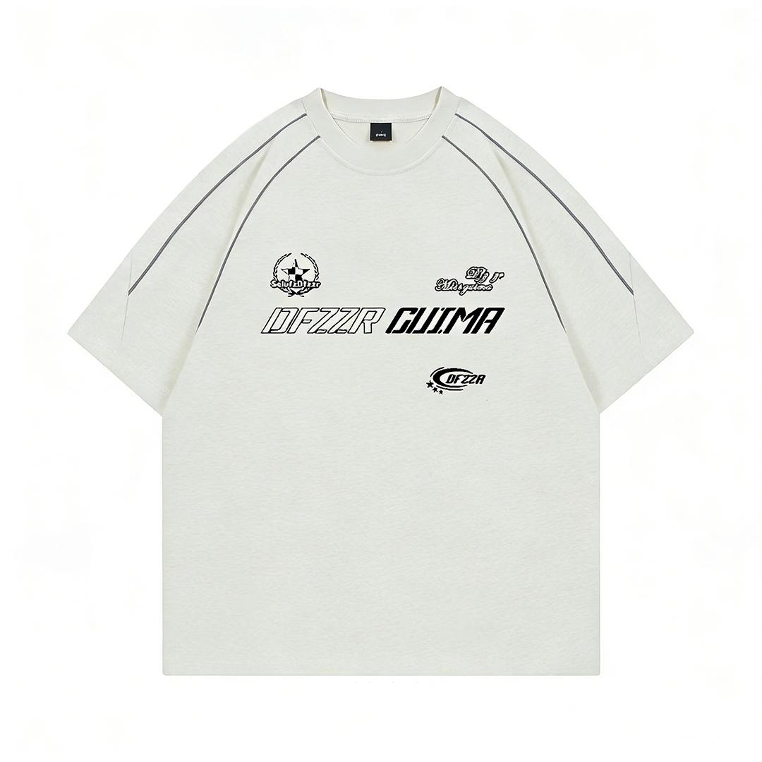 Men's DFZZR GUIMA Racing Graphic Oversized Tee, Y2K Streetwear Loose Fit T-Shirt