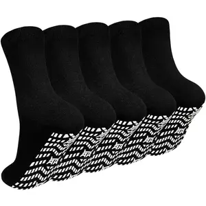 Non Slip Grip Socks - Non Skid Crew Grippy Socks for Men Women Anti Slip Gripper for   Yoga