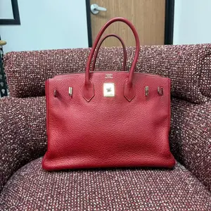 Pre-owned HERMÈS leather Tote Bags Hermes Birkin 35 Togo Red Handbag