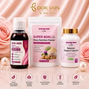 Nutritious Protein Set - Daily Wellness Syrup, Maca Nutrition Powder, Balance Support Capsules - Premium Quality Herbal Blend