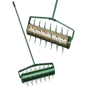 18" Lawn Aerator, Manual Lawn Aerator Tool with 50" Handle for Lawn Care, Grass Aerator Lawn Aeration Machine for, Yard, Cropland to Loose Soil
