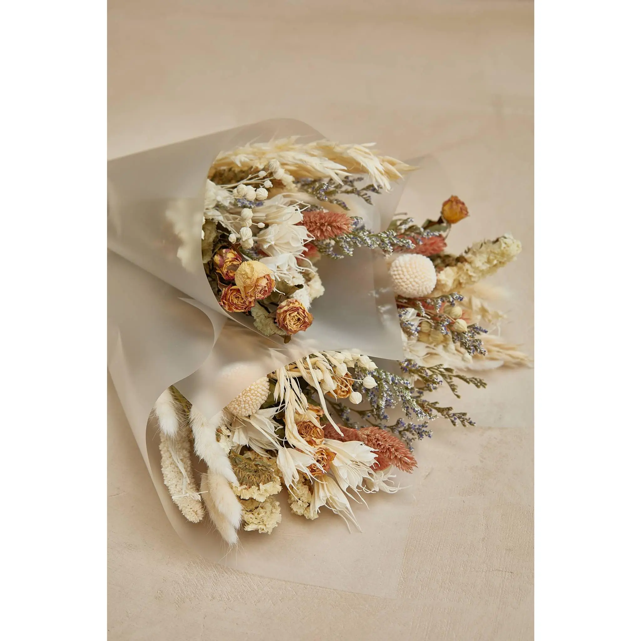 Small Dried Flower Bouquets - Beige: Beige