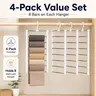 4-Pack Foldable Space Saver Pant Hangers - 8-Bars per Unit Multi-Layer Hanging Clothes Organizer (54cm×36cm Compact), Rubber-Coated Closet Hangers for Bedrooms, Apartments to Secure Jeans, Slacks