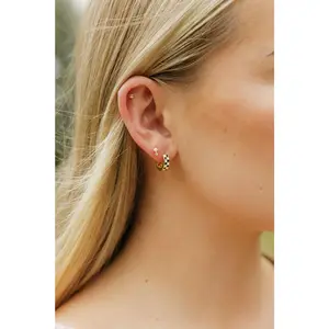 Stevie Earrings Black-24K Gold Filled