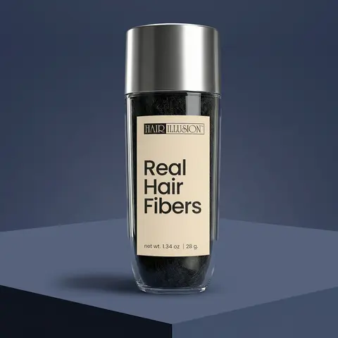 Hair Illusion 100% Real Hair Fibers For Men & Women Conceal Thinning Hair, Bald Spots, Beards, Hairline, Edge Enhancements, Natural Non Synthetic